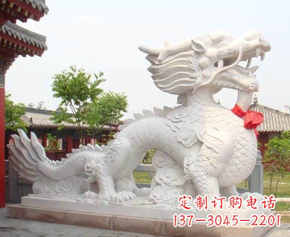 鹤壁汉白玉生肖龙雕,精致传承岁月之美