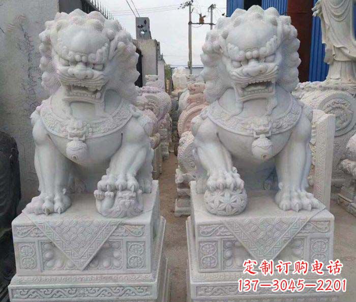 鹤壁中领雕塑狮子石雕助您招财无忧