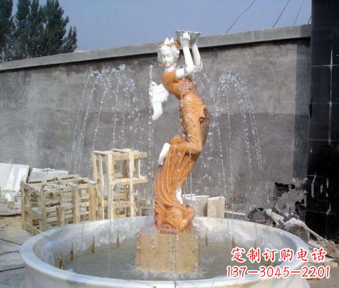 鹤壁汉白玉西方人物公园石雕喷泉