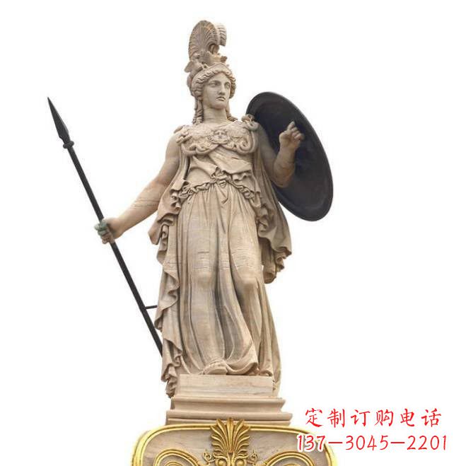 鹤壁艺术定制——汉白玉希腊女神雅典娜雕塑