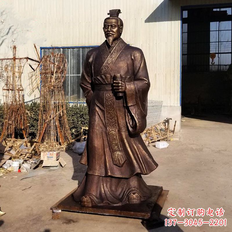 鹤壁汉武帝刘彻铜雕塑像