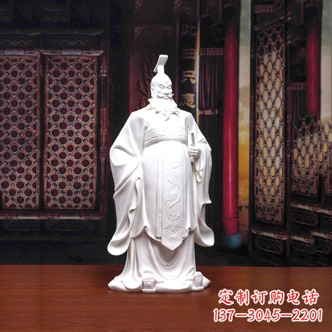 鹤壁汉武帝刘彻汉白玉石雕像