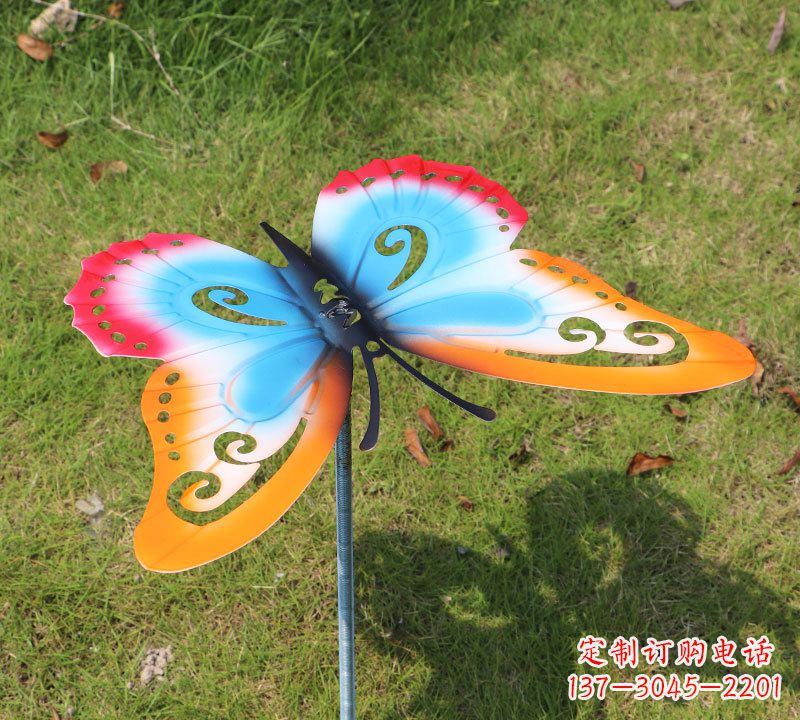 鹤壁红橙蓝不锈钢蝴蝶雕塑