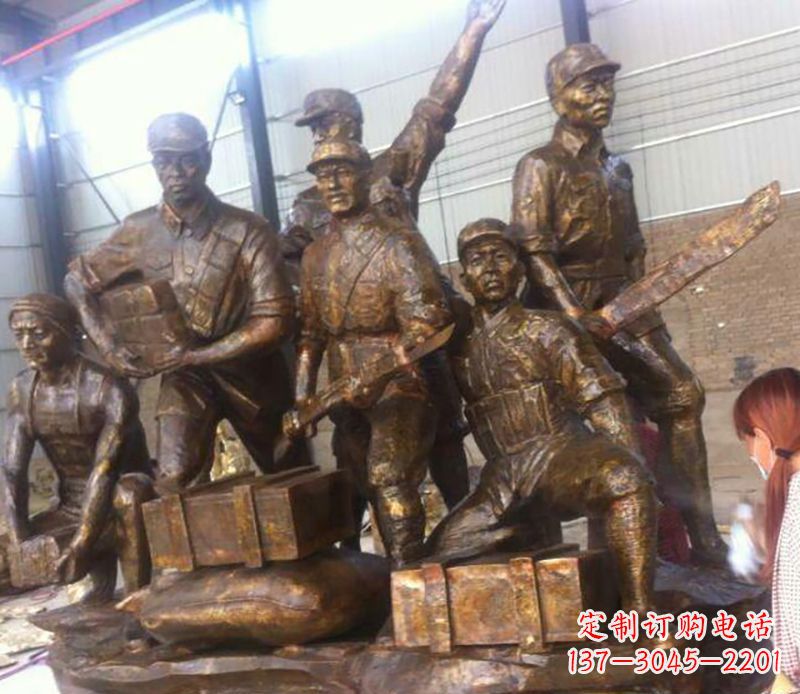 鹤壁把热血历史纪念永久铸就——红军雕塑