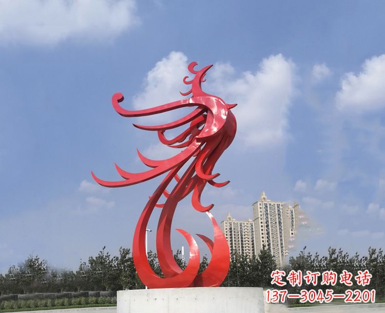 鹤壁领雕塑凤凰户外园林广场景观动物雕塑
