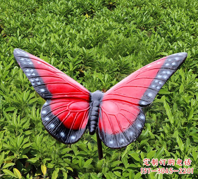 鹤壁红色玻璃钢蝴蝶雕塑