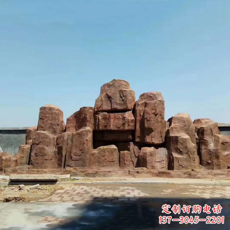 鹤壁红色塑石塑石仿真假山