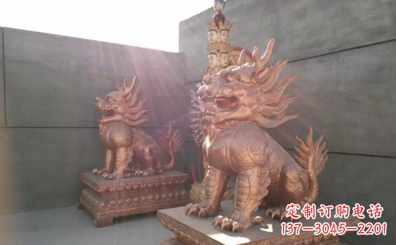 鹤壁红铜麒麟古代神兽铜雕