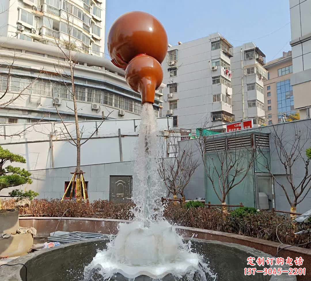 鹤壁葫芦广场喷泉雕塑,精致唯美