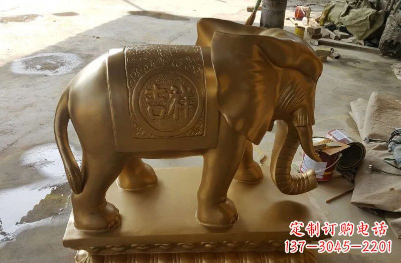 鹤壁湖南玻璃钢仿铜大象雕塑,为您展示艺术之美
