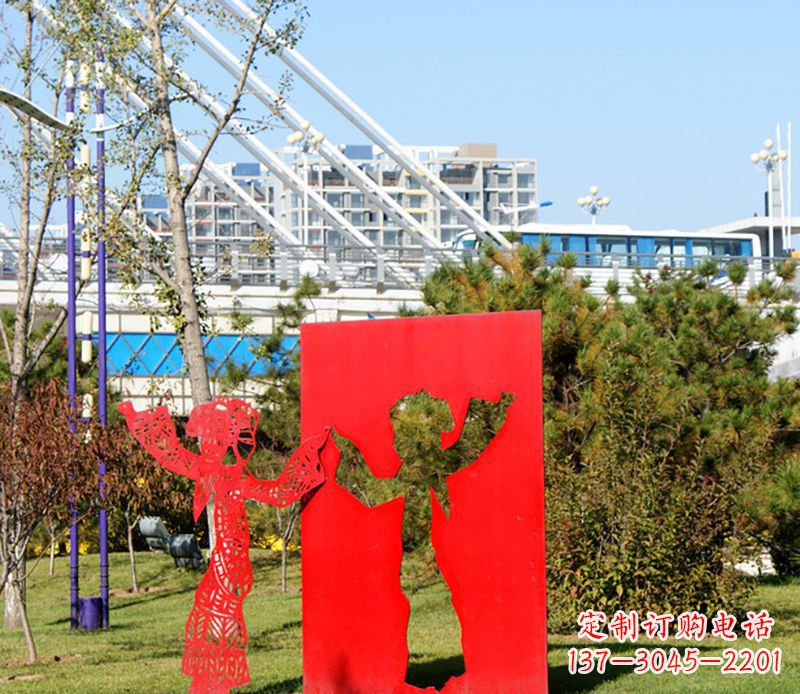 鹤壁全新设计:不锈钢皮影戏雕塑