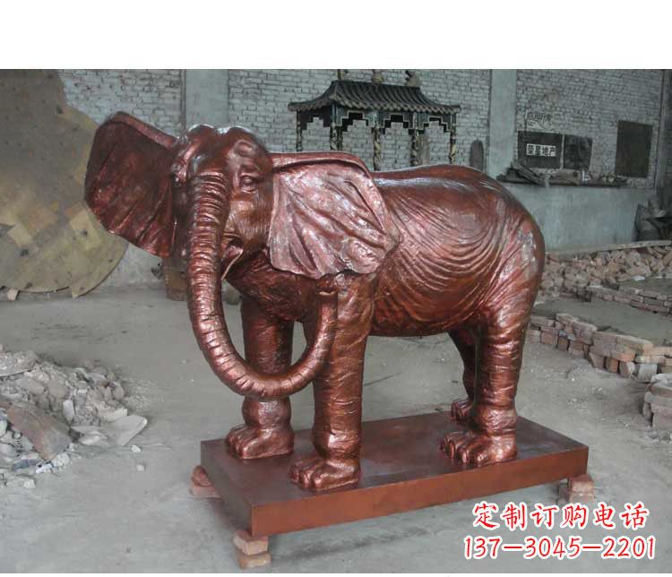 鹤壁户外大象动物铜雕塑