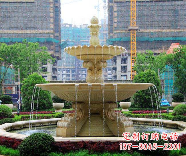 鹤壁户外多层喷泉石雕
