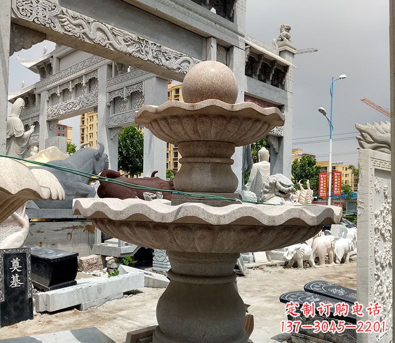 鹤壁户外多层喷泉石雕 (4)