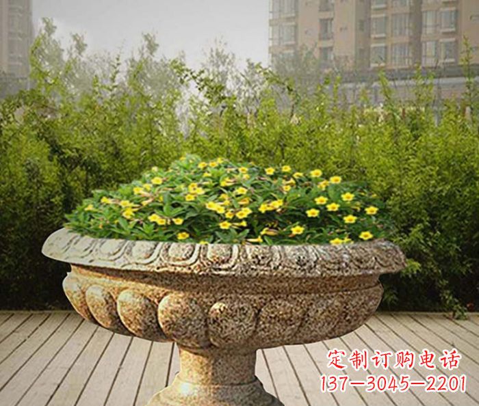 鹤壁花岗岩花盆小区石雕