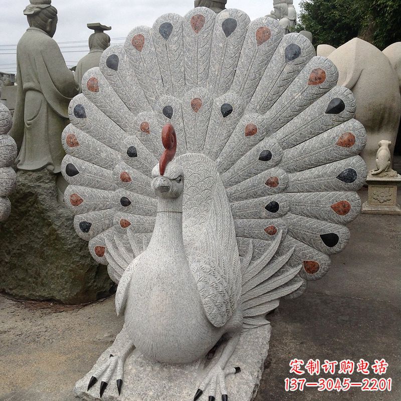 鹤壁花岗岩孔雀雕塑——艺术与文化交融