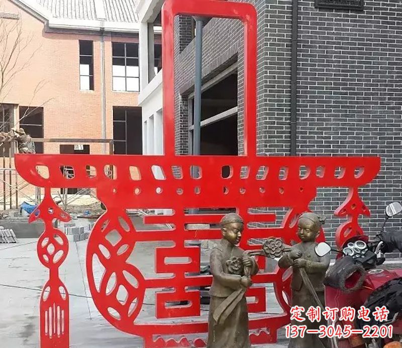鹤壁花篮剪纸雕塑不锈钢