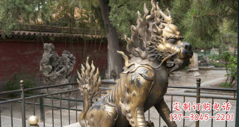 鹤壁黄铜铸铜麒麟雕塑