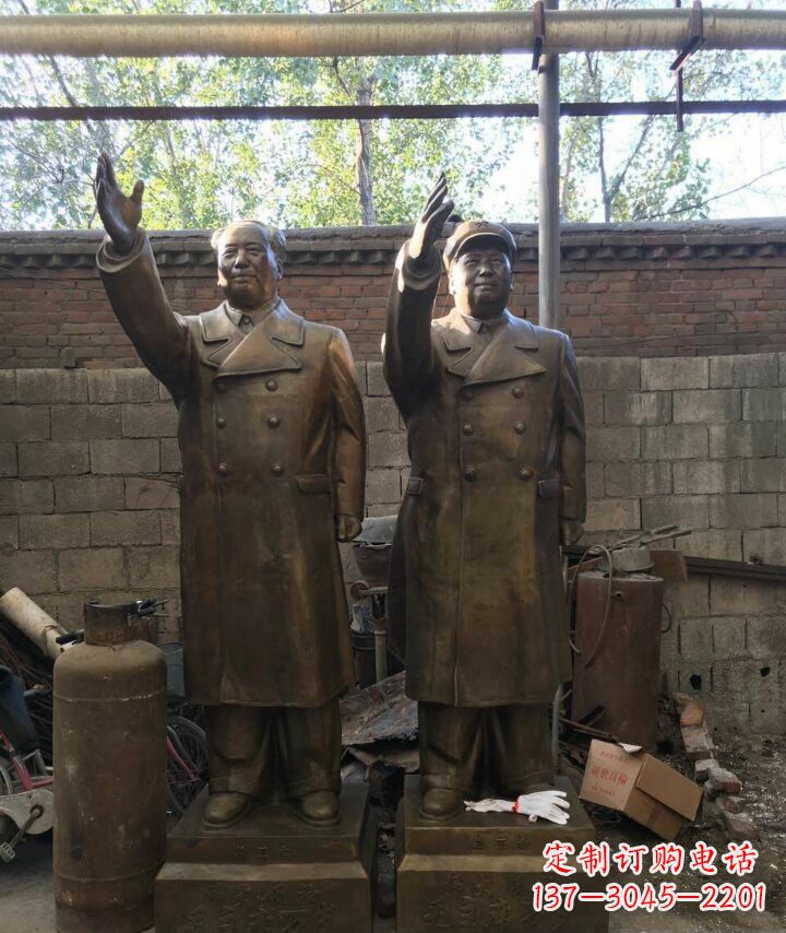 鹤壁挥手的毛主席伟人铜雕