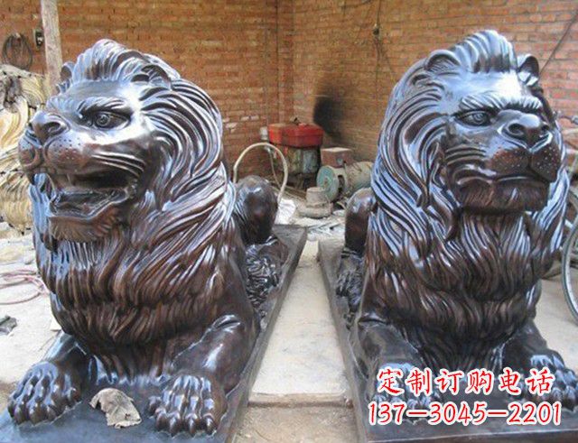 鹤壁汇丰狮子铜雕塑是由中领雕塑制作的一款狮子…