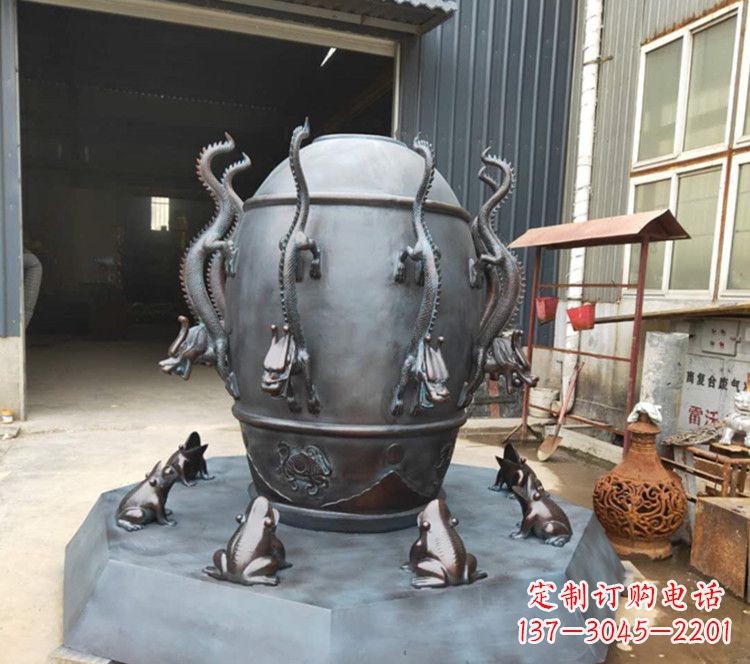 鹤壁浑天仪玻璃钢仿铜校园景观雕塑摆件