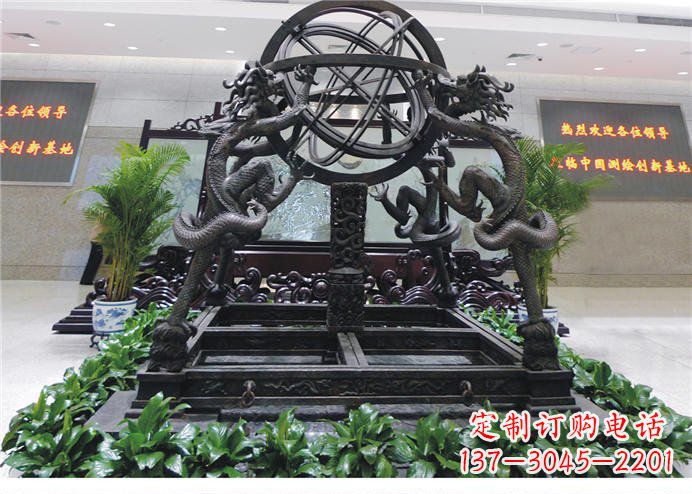 鹤壁浑天仪古代仪器铜雕