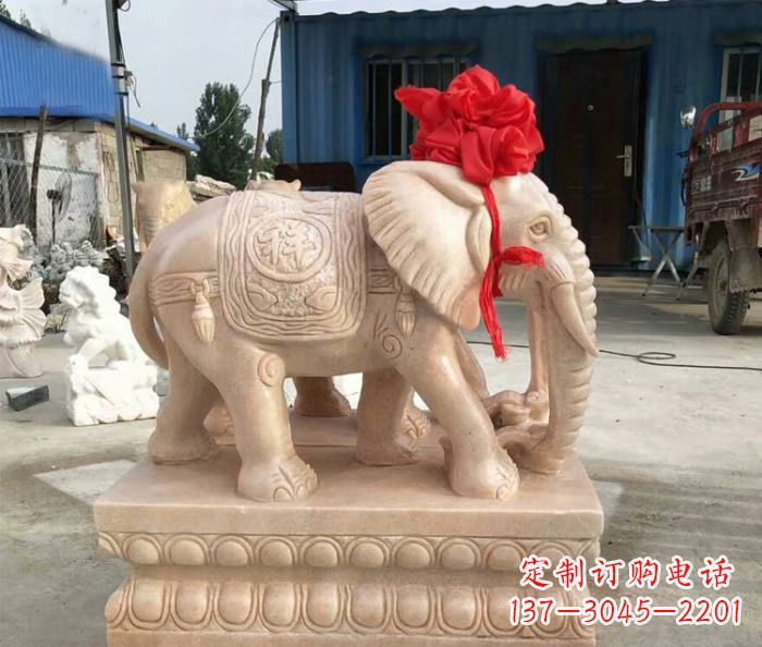 鹤壁欣赏晚霞红,给家里添大象雕塑