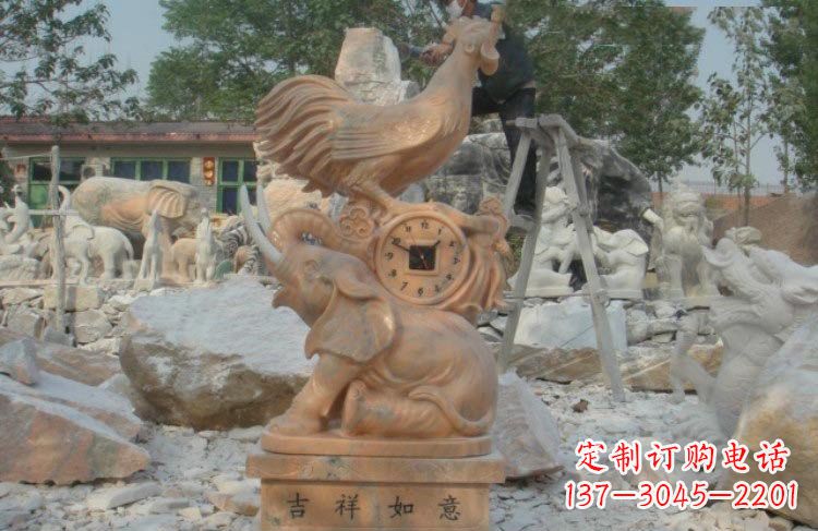 鹤壁吉祥如意公鸡石雕