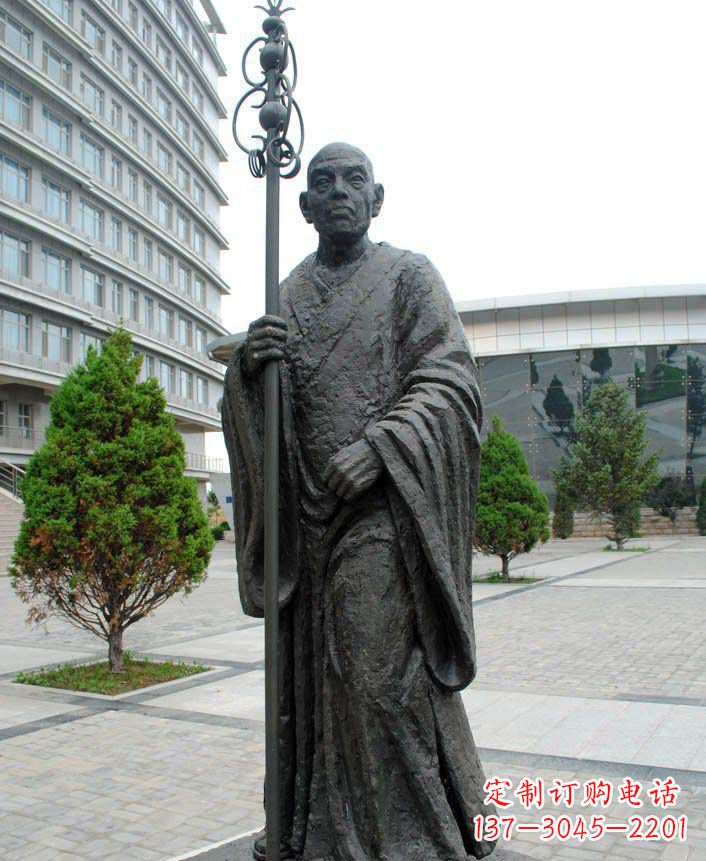 鹤壁鉴真和尚古代名人铜雕