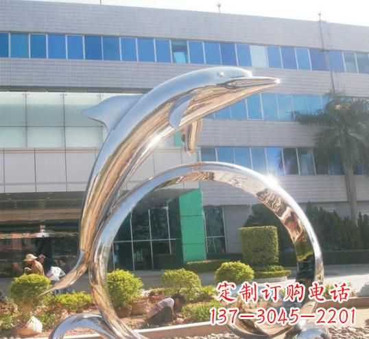 鹤壁精致的不锈钢海豚雕塑