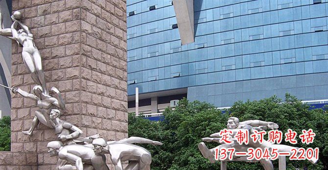 鹤壁街边不锈钢运动员人物雕塑