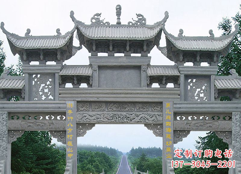 鹤壁金昌石雕牌坊雕刻