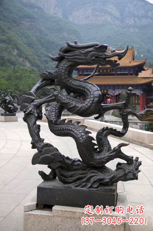 鹤壁精美纯铜青龙雕塑,增添景区广场气派