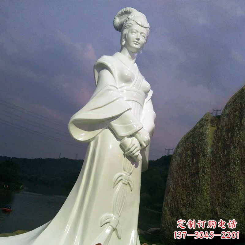 鹤壁景区历史名人古代著名美女西施汉白玉石雕像