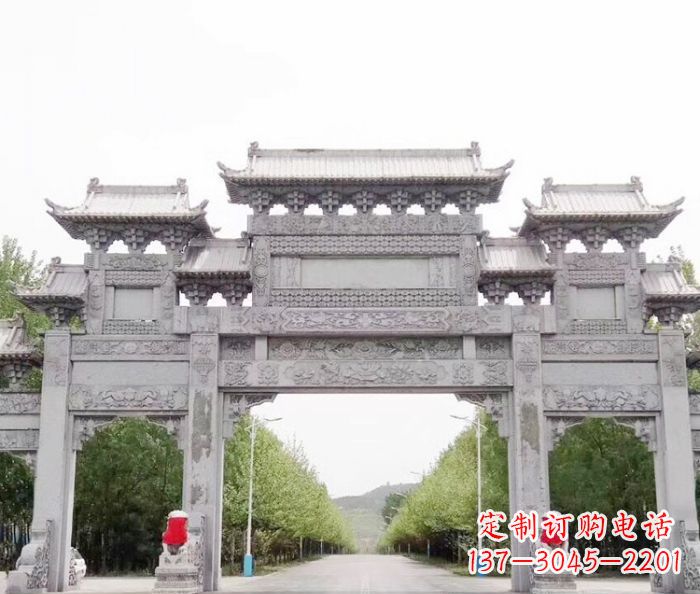 鹤壁景区三门石雕牌坊 (5)