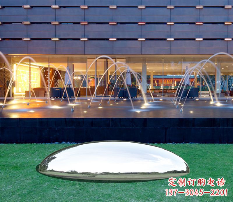 鹤壁镜面不锈钢鹅卵石雕塑
