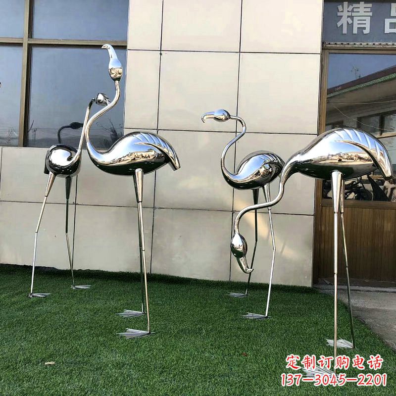 鹤壁镜面火烈鸟不锈钢雕塑