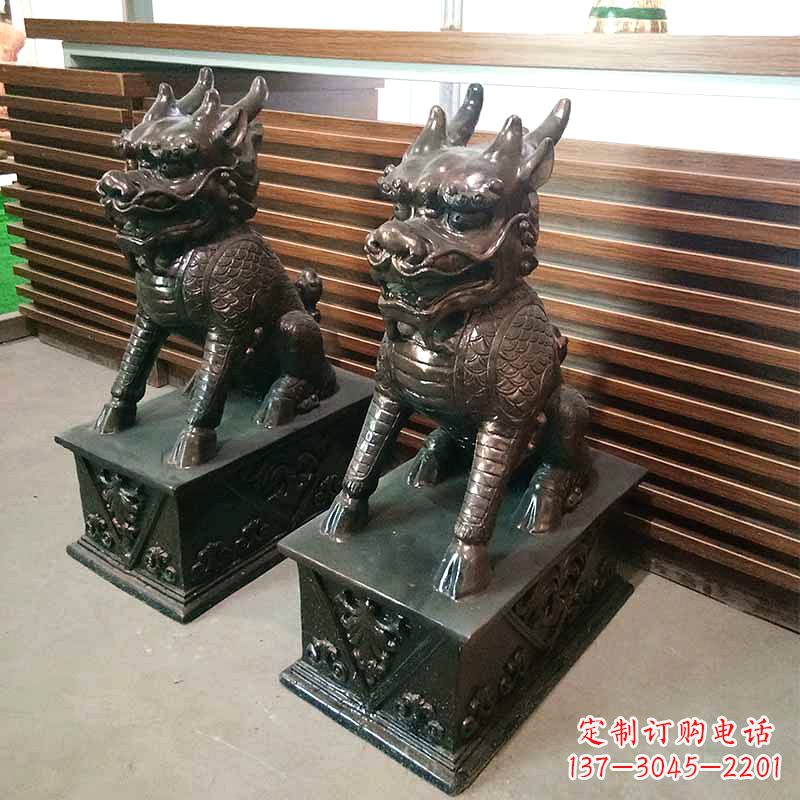 鹤壁看门铜雕麒麟