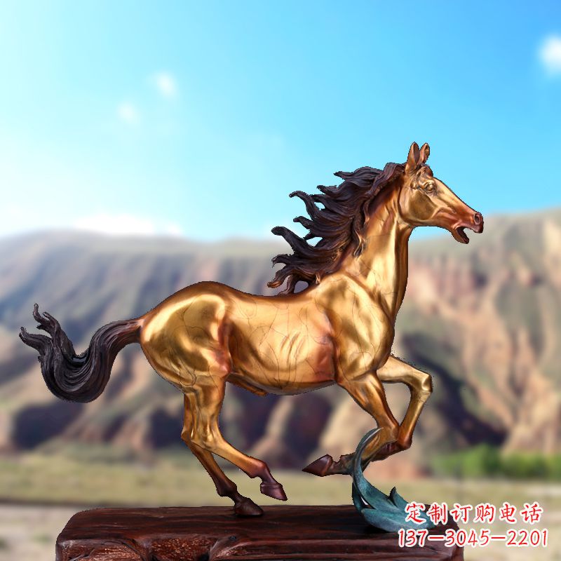 鹤壁烤漆铜雕动物马
