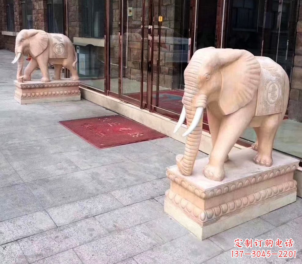 鹤壁刻绘石雕大象