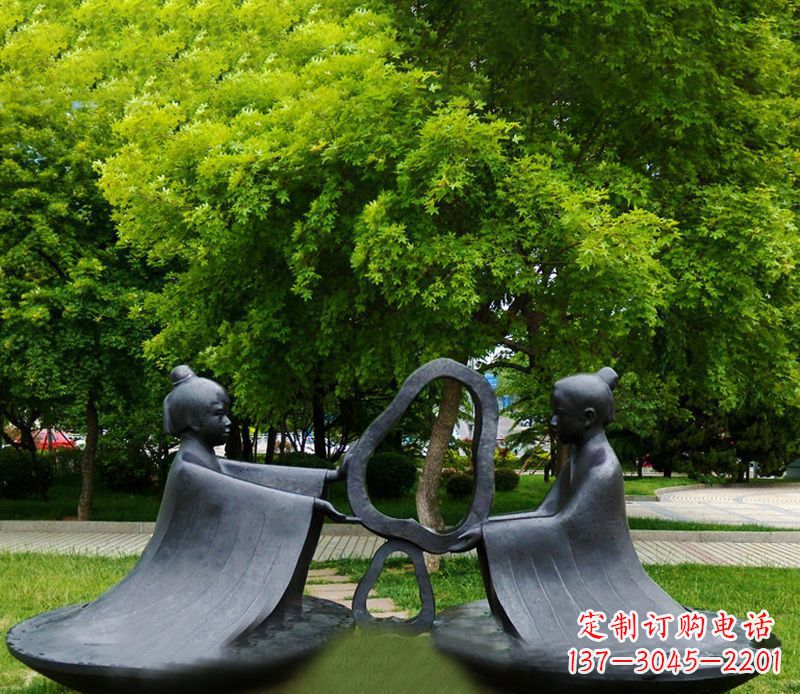 鹤壁孔融让梨公园铜雕