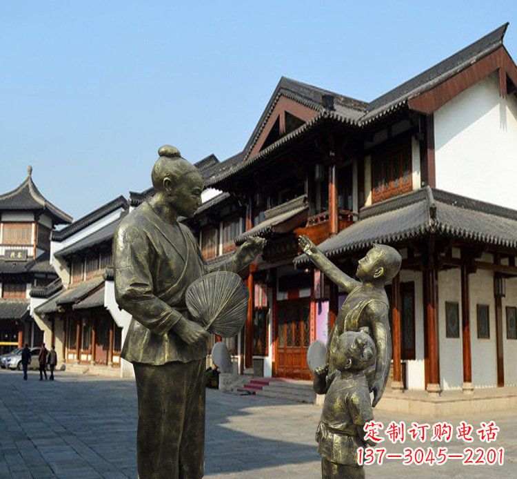 鹤壁孔融让梨人物铜雕 (3)