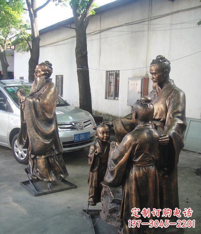 鹤壁孔融让梨雕塑,创造出完美的校园景观