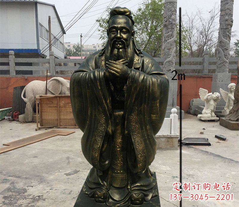 鹤壁孔子古代名人铜雕 (3)