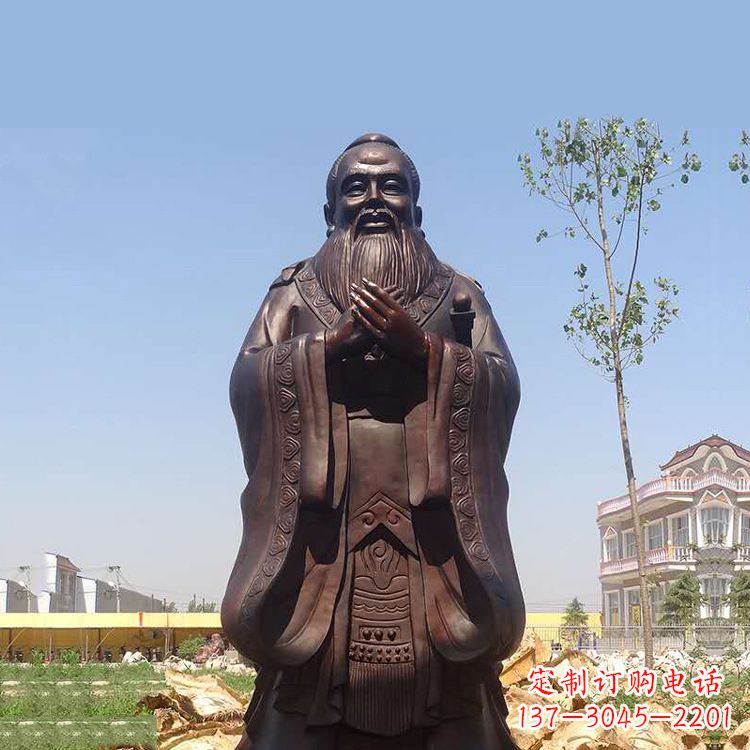 鹤壁孔子铜雕塑