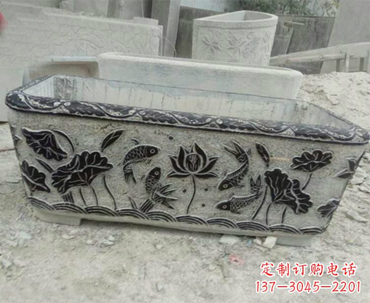 鹤壁连年有余浮雕仿古水缸
