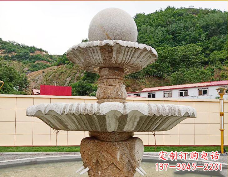 鹤壁精致莲花石雕喷泉,添点艺术气息