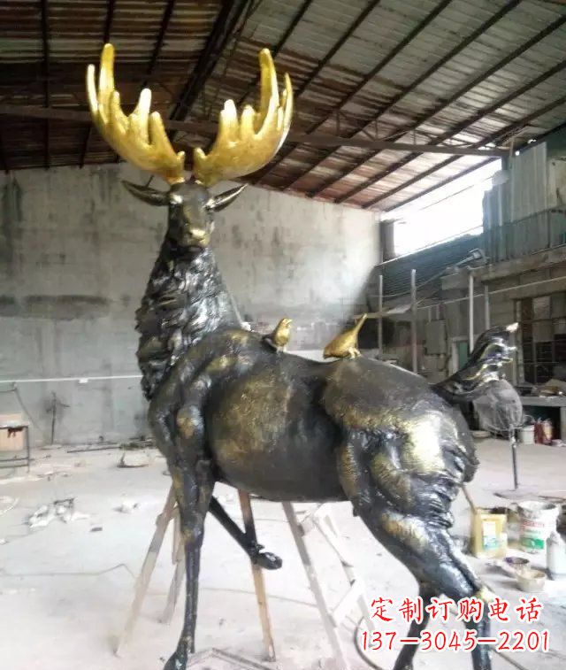 鹤壁羚羊动物铜雕
