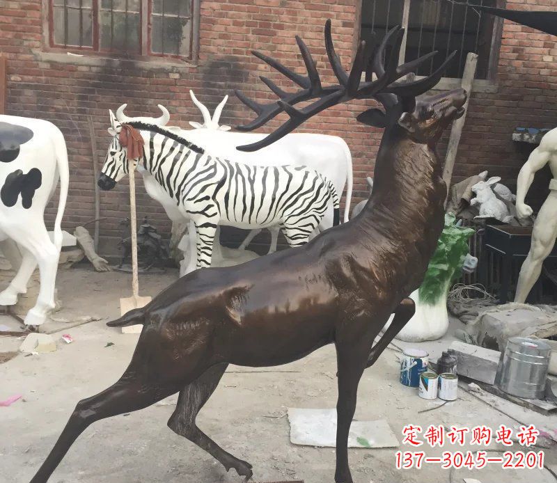 鹤壁羚羊公园动物铜雕