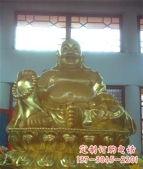 鹤壁传统工艺制作鎏金弥勒佛像